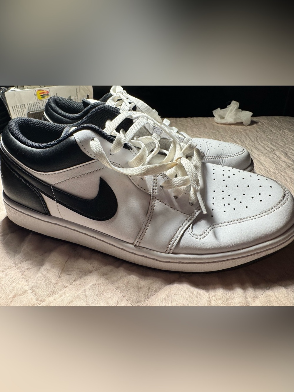 Jordan Black and White Low-Top Sneakers - Picture 2 of 6